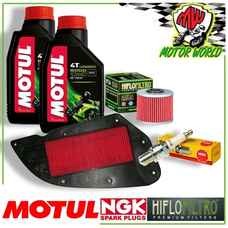 KIT TAGLIANDO OLIO MOTUL 5000 + FILTRO CANDELA KYMCO Downtown 300 2012 2013 2014