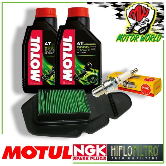 KIT TAGLIANDO OLIO MOTUL 5000 + FILTRO CANDELA HONDA SH MODE 125 2017 2018 2019