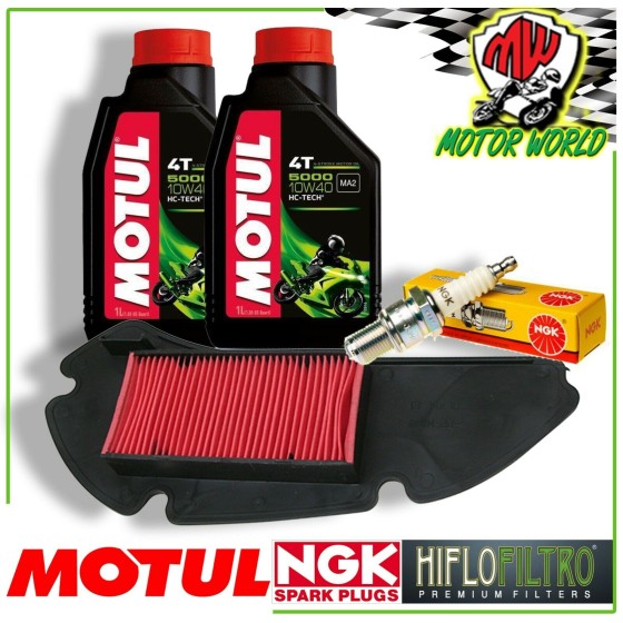 KIT TAGLIANDO OLIO MOTUL 5000 + FILTRO CANDELA HONDA SH IE DD 150 2012