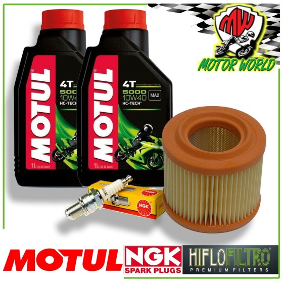 KIT TAGLIANDO OLIO MOTUL 5000 + FILTRO CANDELA YAMAHA YP Majesty DD 125 2001