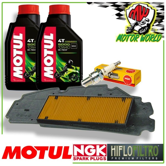 KIT TAGLIANDO OLIO MOTUL 5000 + FILTRI CANDELA SYM Joy Max EVO 300 2013 2014