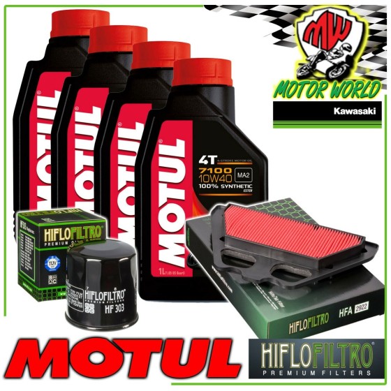 KIT TAGLIANDO OLIO MOTUL 7100 10W40 + FILTRI KAWASAKI Z900 (ZR900 ABS) 2019