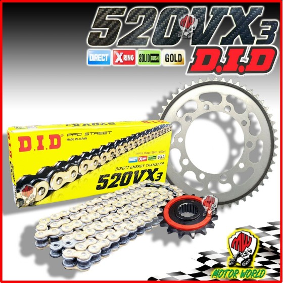 KIT TRASMISSIONE CATENA DID CORONA +2 PIGNONE DUCATI MONSTER 900 I.E - 520 2001