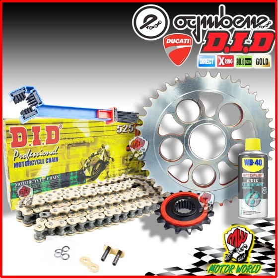 KIT TRASMISSIONE CATENA DID CORONA +2 PIGNONE DUCATI HYPERMOTARD 796 2014