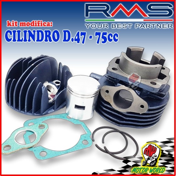 CILINDRO GRUPPO TERMICO 75cc D.47 RMS 100080281 PIAGGIO APE 50 90 FL CROSS FL2