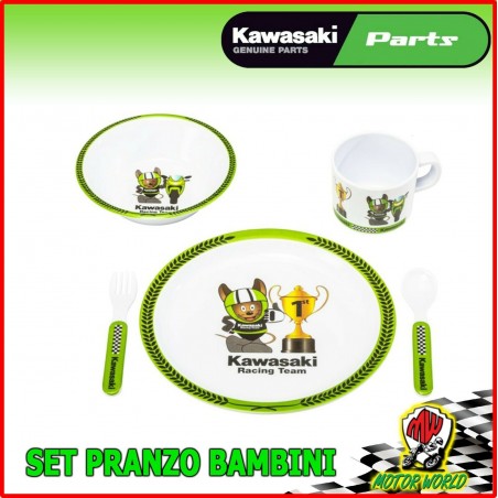 SET PASTO PRANZO PIATTI BAMBINI KAWASAKI CUDDLE Baby stoviglie posate VERDE