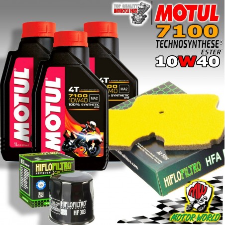 KIT TAGLIANDO OLIO MOTUL 3LT 7100 + FILTRI HIFLO KAWASAKI Versys 650 2012 2013