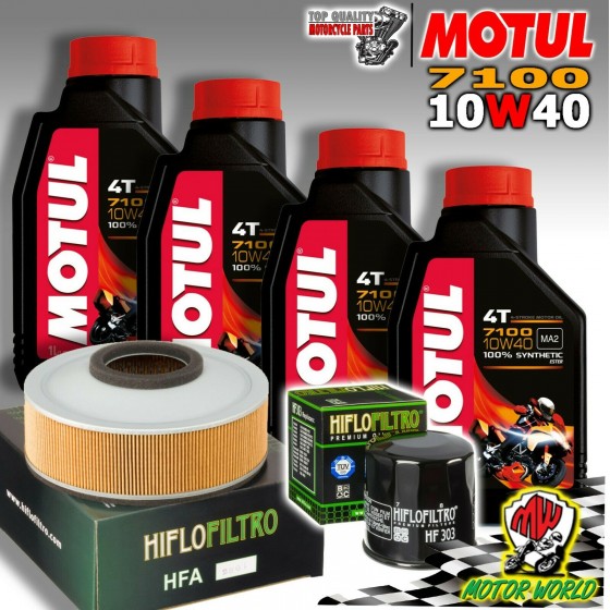 KIT TAGLIANDO OLIO MOTUL 7100 10W40 + FILTRI KAWASAKI VN 800 Drifter 2001 2002