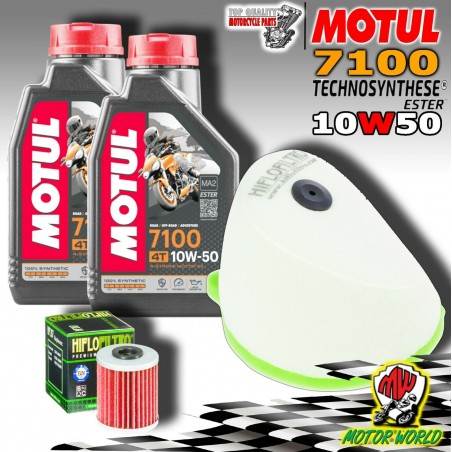 KIT TAGLIANDO 2 LT MOTUL 7100 10W50 + FILTRO ARIA OLIO KAWASAKI KX 250 F 2016