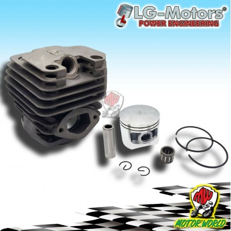 KIT CILINDRO PISTONE FASCE SPINOTTO GABBIA RULLI MOTOSEGA 52 CC DIAMETRO 45 MM