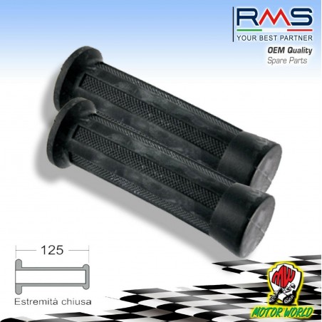 COPPIA MANOPOLE IN GOMMA NERA VESPA 50 125 PK XL S N RUSH 184160090