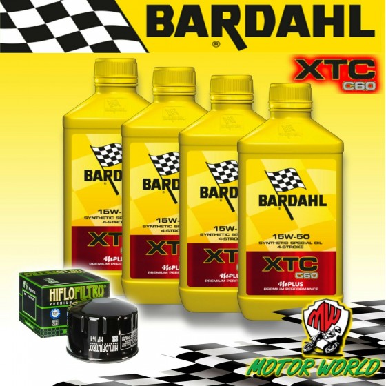 KIT TAGLIANDO 4lt BARDAHL XTC 15W50 + FILTRO OLIO BMW C650 Sport K19 2019