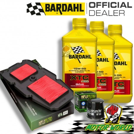 TAGLIANDO 3L BARDAHL XTC 15W50 + FILTRI HIFLO HONDA XL 650 V TRANSALP 2007