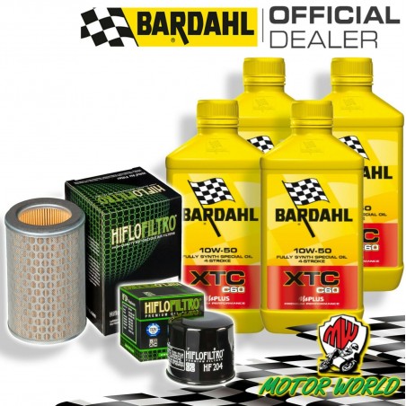 TAGLIANDO 4L BARDAHL XTC 10W50 + FILTRI HIFLO HONDA CBF 600 2004 2005 2006 2007