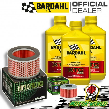 TAGLIANDO 3L BARDAHL XTC 15W50 + FILTRI HIFLO HONDA NX DOMINATOR 650 2002