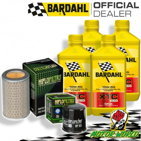 TAGLIANDO 4L BARDAHL XTC 10W50 + FILTRI HIFLO HONDA CB 600 S HORNET 2002