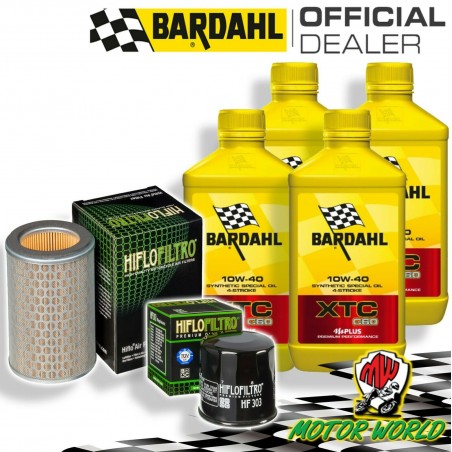 TAGLIANDO 4L BARDAHL XTC 10W40 + FILTRI HIFLO HONDA CB 600 S HORNET 2002