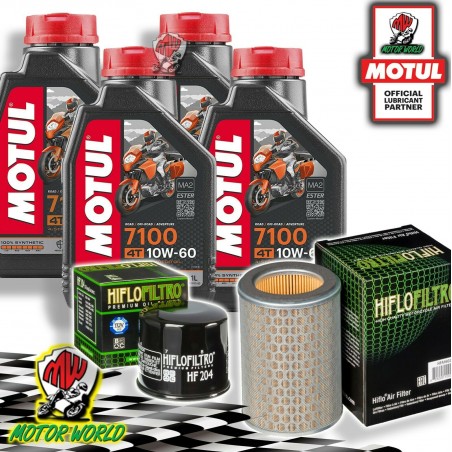 TAGLIANDO 4L MOTUL 7100 10W60 + FILTRI HIFLO HONDA CB 600 F HORNET 2005 2006