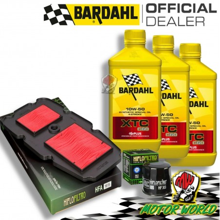 TAGLIANDO 3L BARDAHL XTC 10W50 + FILTRI HIFLO HONDA XL 650 V TRANSALP 2007