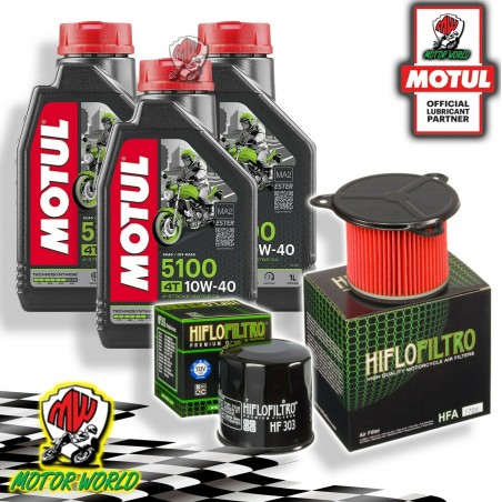 TAGLIANDO 3L MOTUL 5100 10W40 + FILTRI HIFLO HONDA XRV 750 AFRICA TWIN 1992