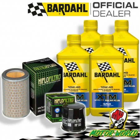 TAGLIANDO 4L BARDAHL XTM 10W40 + FILTRI HIFLO HONDA CB 600 S HORNET 2002