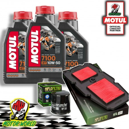 TAGLIANDO 3L MOTUL 7100 10W50 + FILTRI HIFLO HONDA XL 650 V TRANSALP 2007