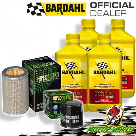 TAGLIANDO 4L BARDAHL XTC 15W50 + FILTRI HIFLO HONDA CB 600 S HORNET 2002