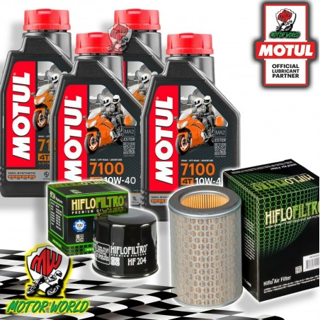 TAGLIANDO 4L MOTUL 7100 10W40 + FILTRI HIFLO HONDA CB 600 F HORNET 2005 2006