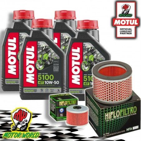 TAGLIANDO 4L MOTUL 5100 10W50 + FILTRI HIFLO HONDA NX 650 DOMINATOR 2002