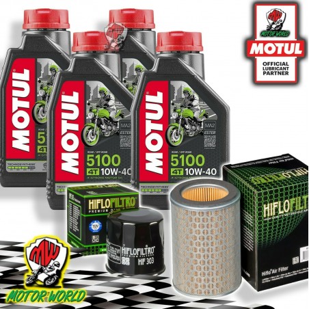 TAGLIANDO 4L MOTUL 5100 10W40 + FILTRI HIFLO HONDA CB 600 S HORNET 2002