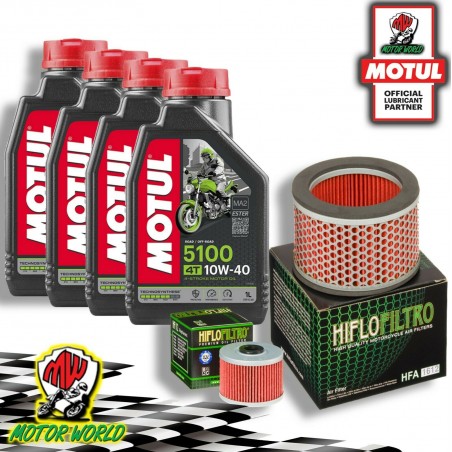 TAGLIANDO 4L MOTUL 5100 10W40 + FILTRI HIFLO HONDA NX 650 DOMINATOR 2002