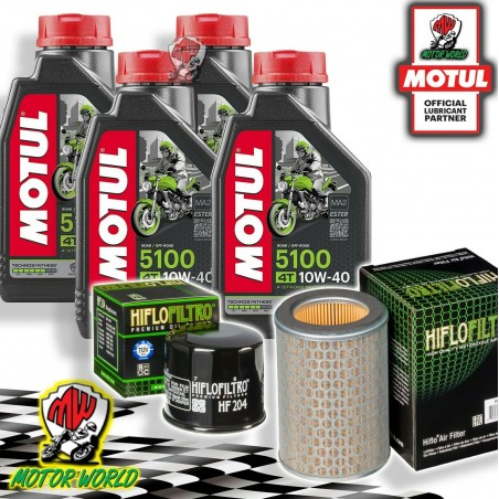 TAGLIANDO 4L MOTUL 5100 10W40 + FILTRI HIFLO HONDA CB 600 F HORNET 2005 2006