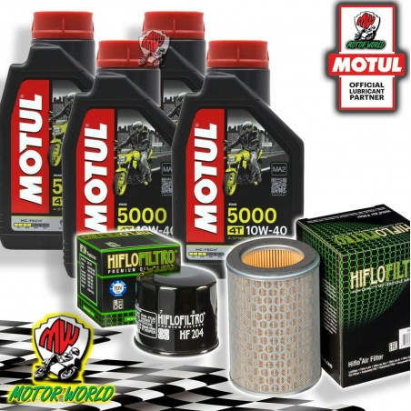 TAGLIANDO 4L MOTUL 5000 10W40 + FILTRI HIFLO HONDA CBF 600 2004 2005 2006 2007