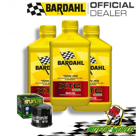 TAGLIANDO 3L BARDAHL XTC 10W40 + FILTRO HIFLO Suzuki Vinson Manual 500 2005 2006