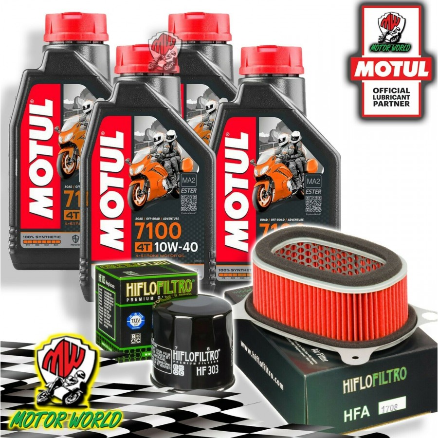 OLIO MOTORE MOTUL 7100 10W40 4T 100% SINTETICO 4 litri + filtro olio Hiflo