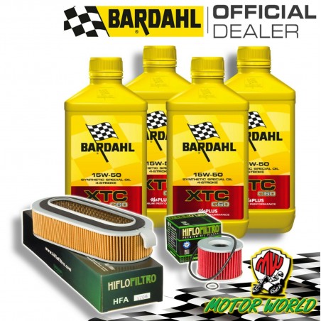 TAGLIANDO 4L BARDAHL XTC 15W50 + FILTRI HIFLO HONDA CB 1100 1981 1982 1983