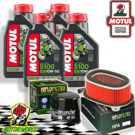 TAGLIANDO 4L MOTUL 5100 10W50 + FILTRI HIFLO HONDA XRV 650 AFRICA TWIN 2001 2002