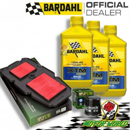 TAGLIANDO 3L BARDAHL XTM 10W40 + FILTRI HIFLO HONDA XL 650 V TRANSALP 2007