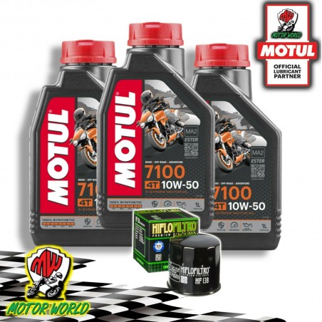 TAGLIANDO 3 L MOTUL 7100 10W50 + FILTRO OLIO HIFLO Suzuki SV 650 X 2018