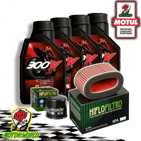 TAGLIANDO 4L MOTUL 300V 10W40 + FILTRI HIFLO HONDA VT 750 Shadow 1997 1998 1999