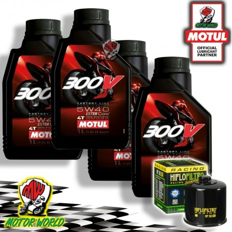 KIT TAGLIANDO MOTUL 300V 5W40 + FILTRO RACING Yamaha YZF-R1 LE 2006