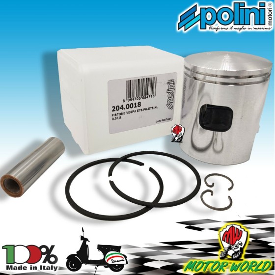 Pistone POLINI per kit 130cc ghisa Ø 57,8mm, 2 segmenti, Vespa 125 ET3 Primavera