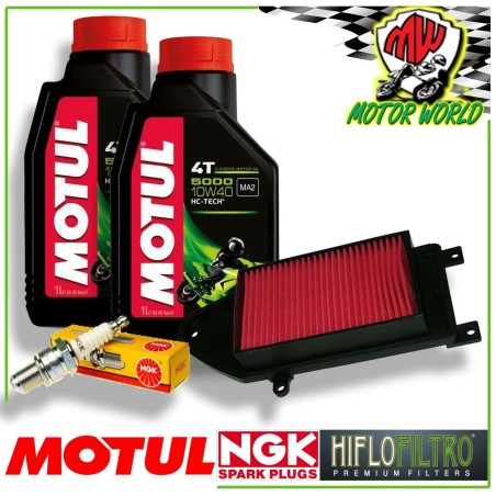 KIT TAGLIANDO OLIO MOTUL 5000 + FILTRO CANDELA MALAGUTI Ciak Master E3 125 2006