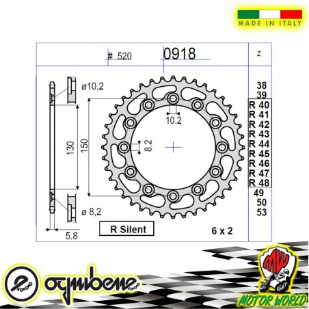 CORONA IN ACCIAIO SILENT OGNIBENE 46 DENTI YAMAHA XJ6  Diversion 2012 2013