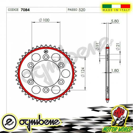 7084 CORONA IN ACCIAIO SILENT OGNIBENE 46 DENTI