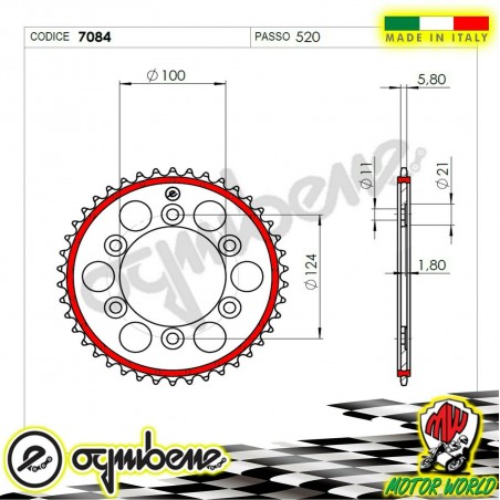 7084 CORONA IN ACCIAIO SILENT OGNIBENE 45 DENTI