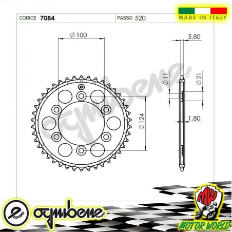 CORONA IN ACCIAIO OGNIBENE 48 DENTI DUCATI MONSTER 600 Dark City 1998 1999