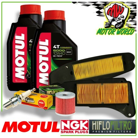 KIT TAGLIANDO OLIO MOTUL 5000 + FILTRI CANDELA YAMAHA YP Majesty 400 2013