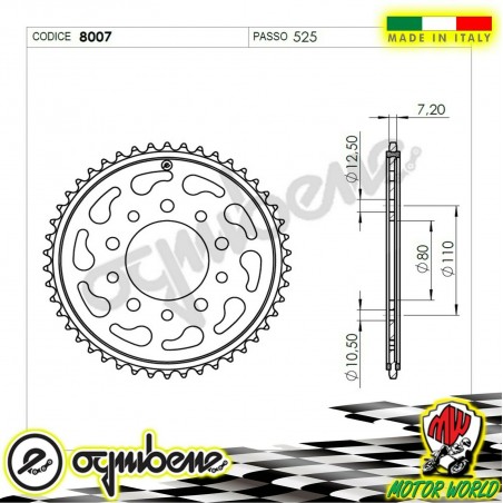 8007 CORONA IN ACCIAIO OGNIBENE 37 DENTI