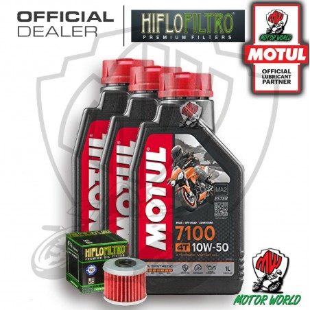 KIT TAGLIANDO 3 LT OLIO MOTUL 7100 10W50 FILTRO Polaris 325 Ranger ETX 2016